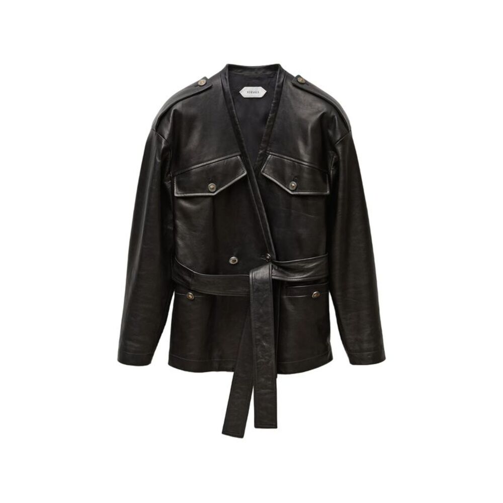 Versace Black Jackets - Leather Jackets Women